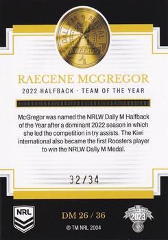 2023 NRL Traders Elite - 2022 Dally M Awards Priority #DM26 Raecene McGregor Back